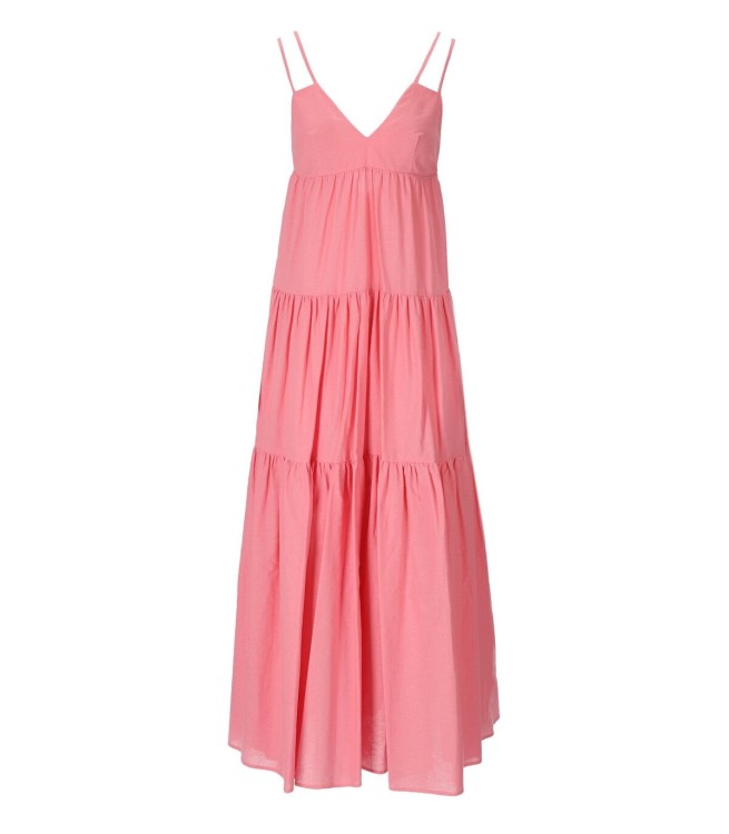 Weili Zheng Pink Long Linen Dress