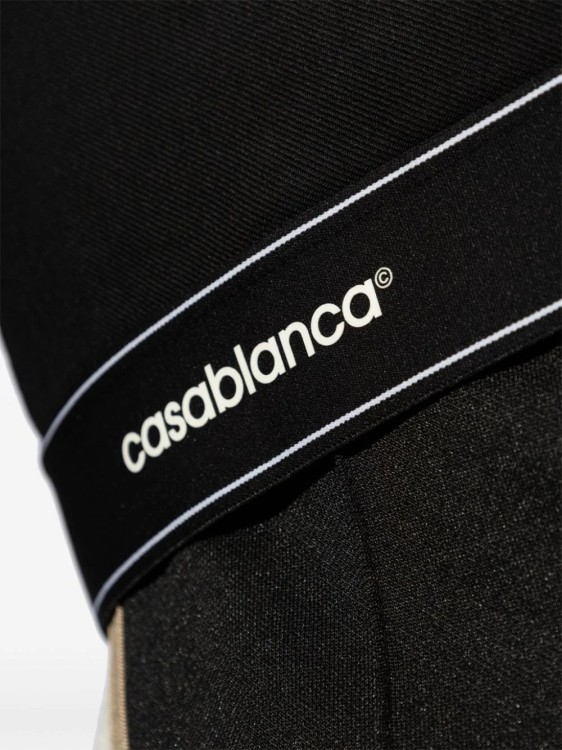 Shop Casablanca Logo-print Zipped Bomber Jacket In Black