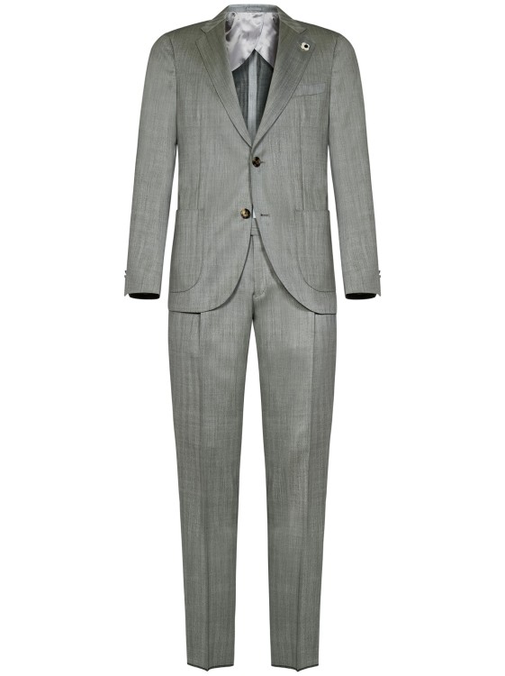 Shop Lardini Light Gray Suit In Grey