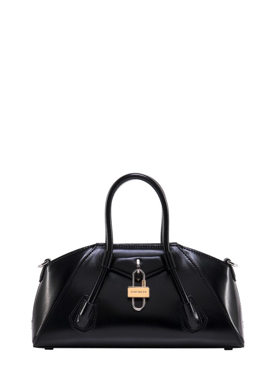 Shop Givenchy Leather Handbag With Padlock In Black