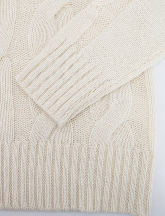 Shop Panicale Cream-colored Turtleneck Pullover In Grey