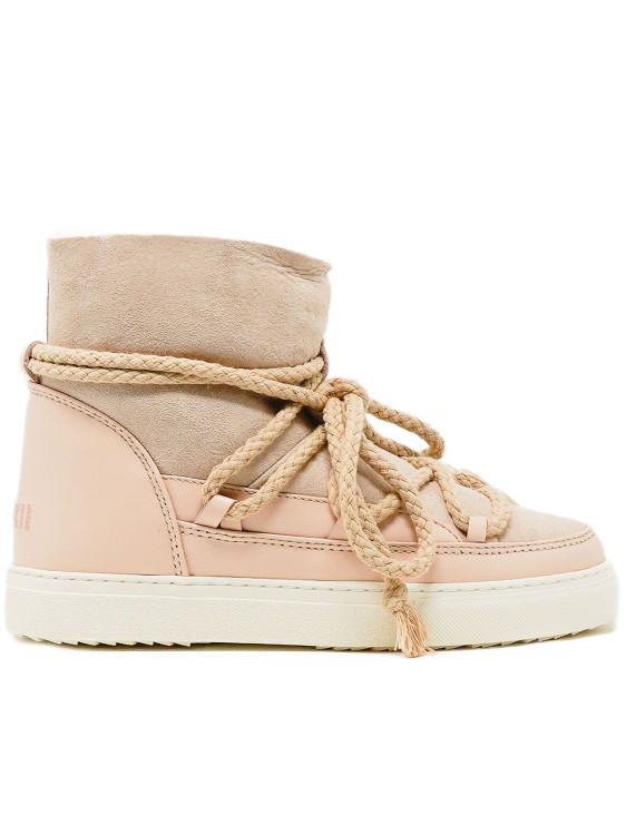 Inuikii Shearling Lace-up Ankle Boots In Neutrals