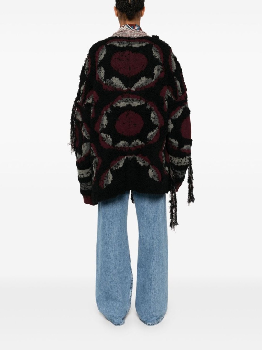 Shop Etro Multicolour Knitwear Sweater With Unique Pattern In Black