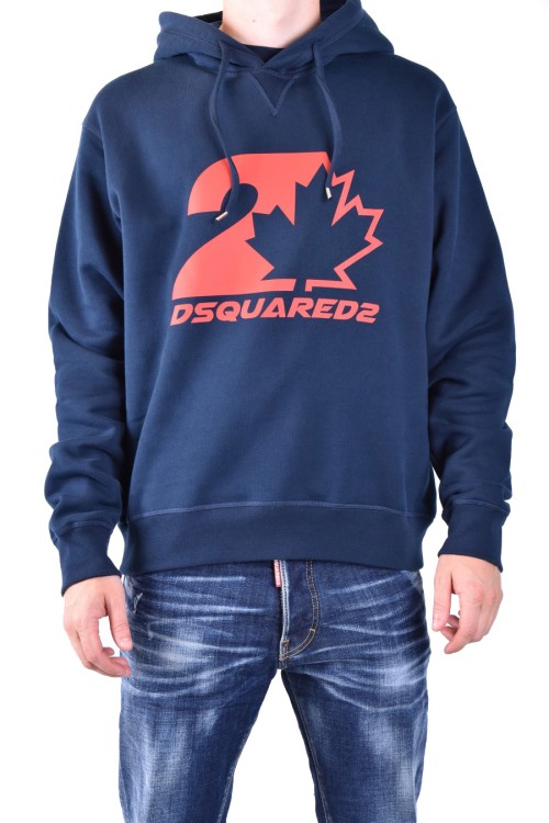 Shop Dsquared2 Blue Hooded Sweatshirt In Black