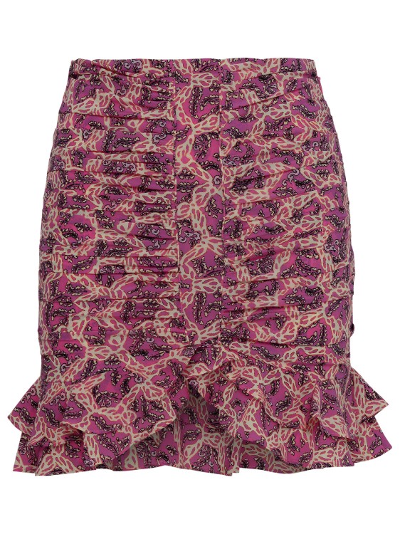 Isabel Marant Milendi Pink Silk Miniskirt In Burgundy