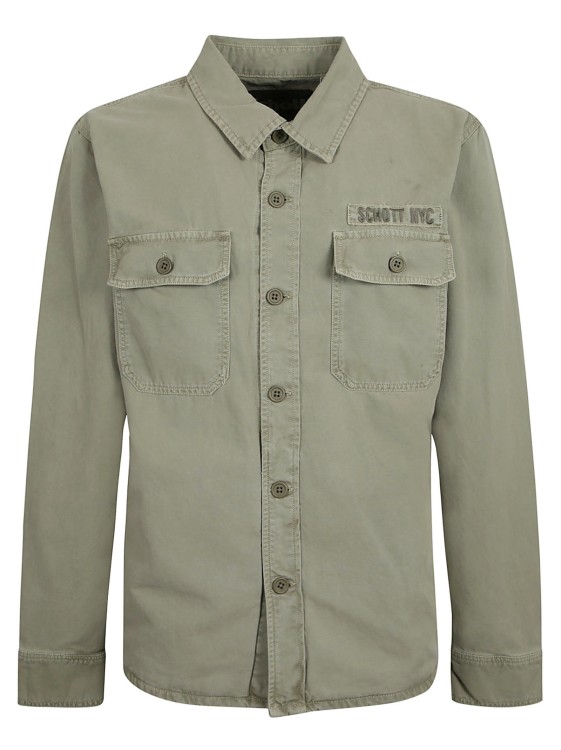 Shop Schott Long-sleeved Shirt In Green