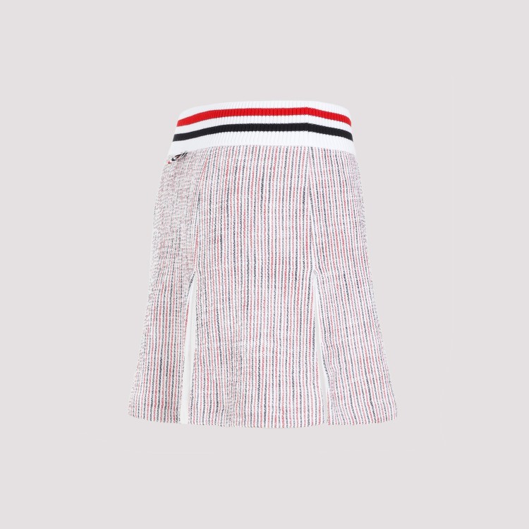 Shop Thom Browne White Cotton Box Pleated Mini Skirt