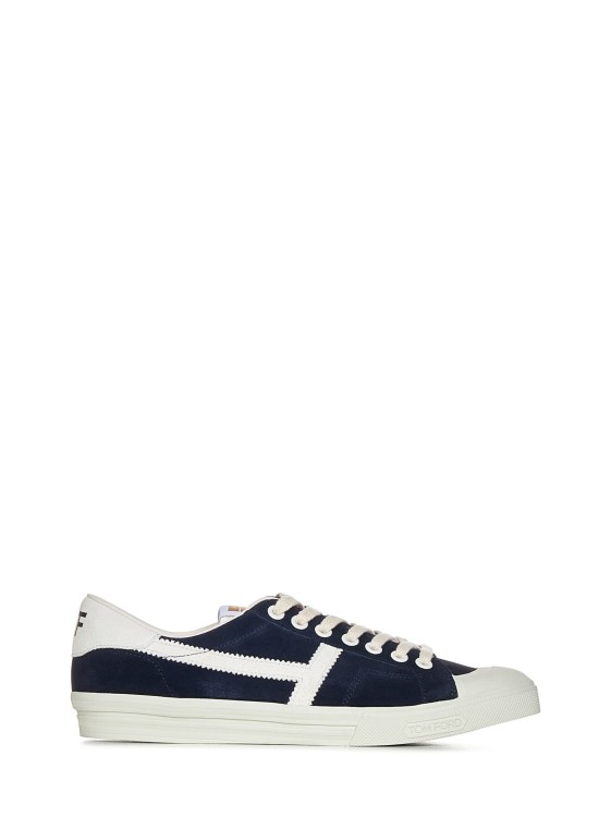 Tom Ford Blue Lace-up Sneakers In Black