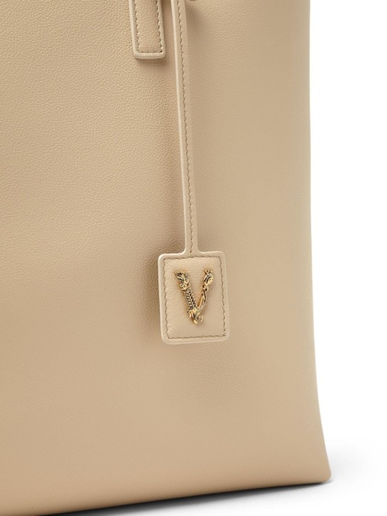 Shop Versace Beige Virtus Bag In Neutrals