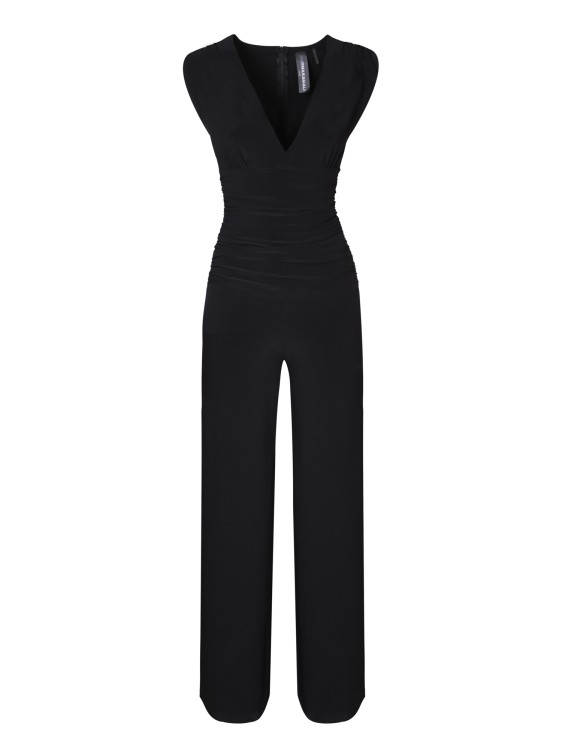 Shop Norma Kamali Draped Jumpsuit In Black