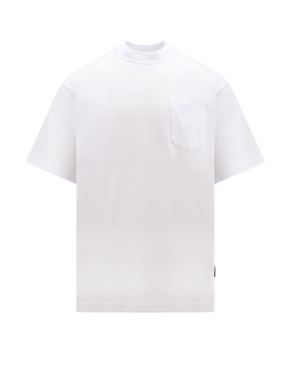 Shop Sacai Cotton T-shirt With Zip On The Bottom In White