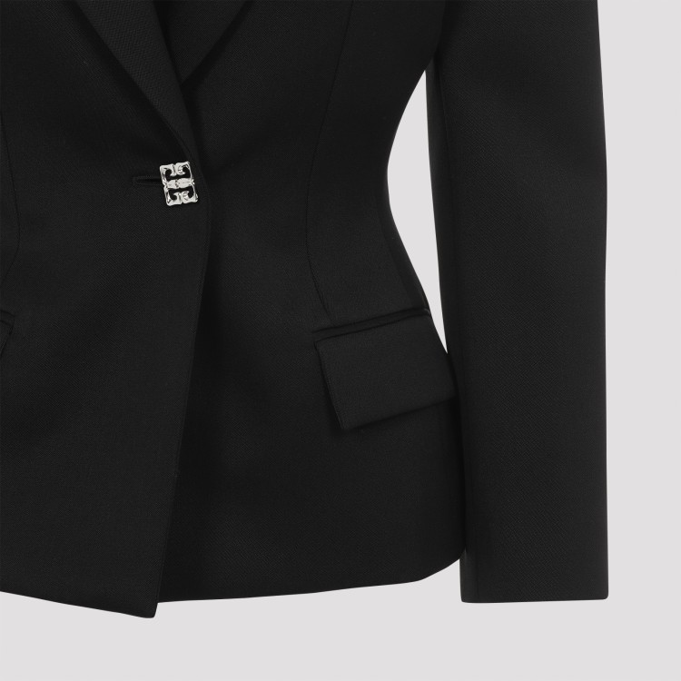 Givenchy Elegant Wool Blazer With Signature 4g Emblem In Black