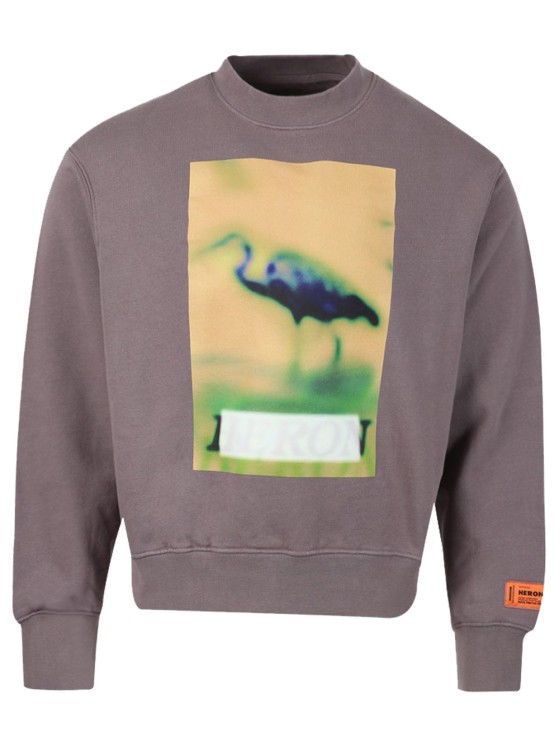Heron Preston Censored Print Crew Neck Sweatshirt In Grey