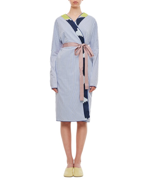 Rohka Long Kimono Dress In Blue