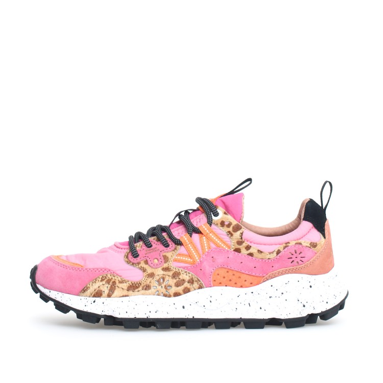 Shop Flower Mountain Yamano Pink And Spotted Sneakers