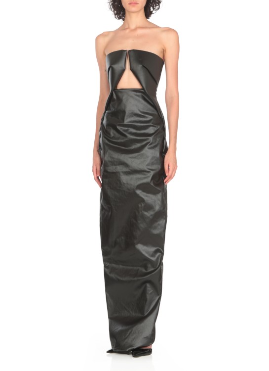 Rick Owens Form-fitting Black Evening Dress With Cutout Neckline In Black