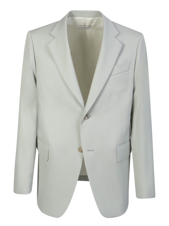 Shop Lanvin Green Wool Blazer In White