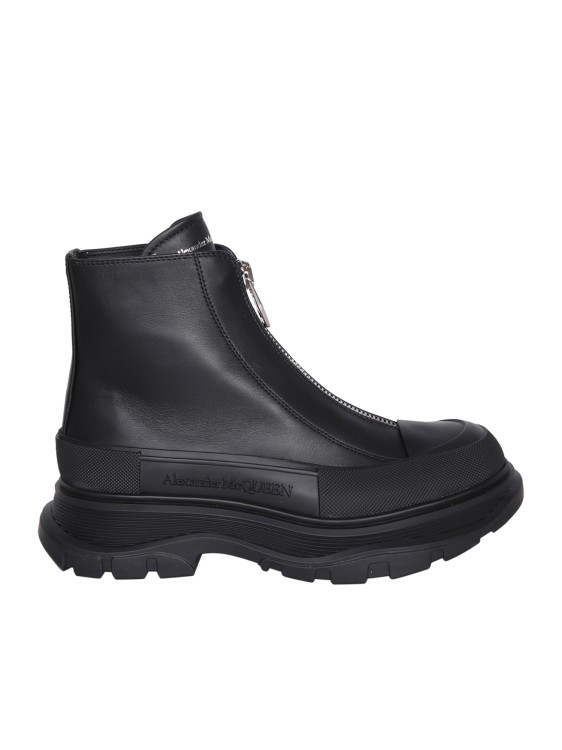 Alexander Mcqueen Tread Slick Boots With Chunky Rubber Sole In Black