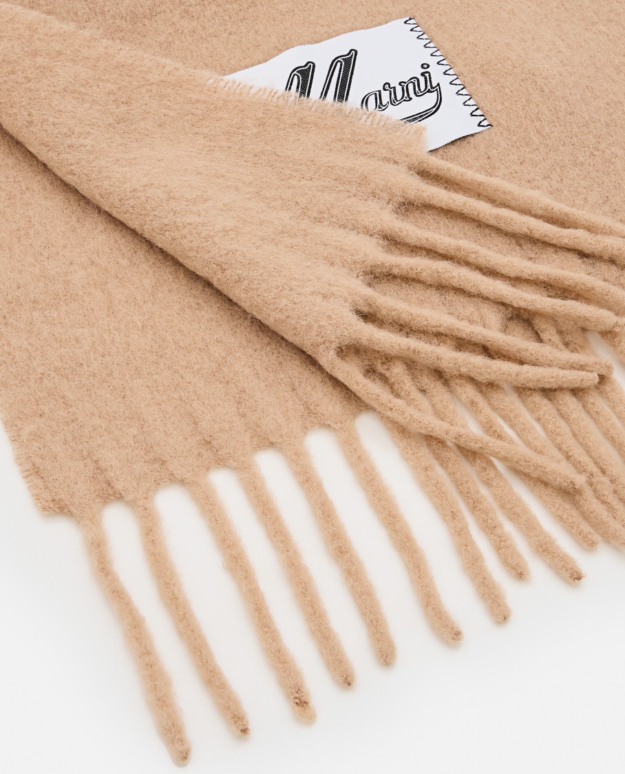 Shop Marni Brushed Alpaca Scarf In Neutrals