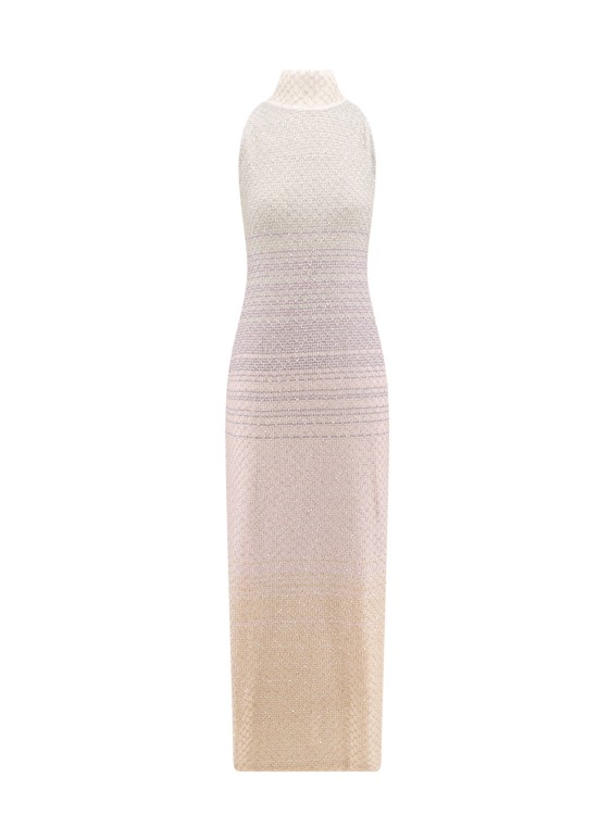 Shop Missoni Viscose Blend Dress With All-over Sequins In Neutrals
