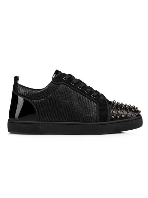 Louis Junior Spikes Sneakers in Black - Christian Louboutin