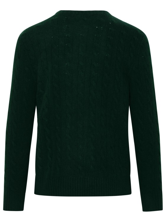 Shop Polo Ralph Lauren Green Cashmere Blend Braid Sweater
