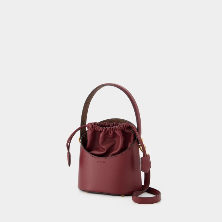 Shop Etro Secchiello Crossbody Bag - Leather - Burgundy In Red