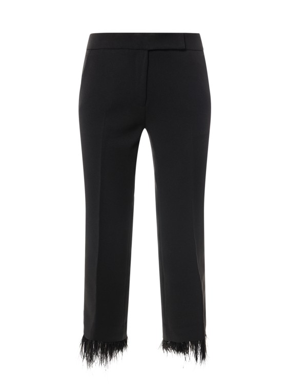 Shop Michael Kors Trouser With Feathers Detail In Black