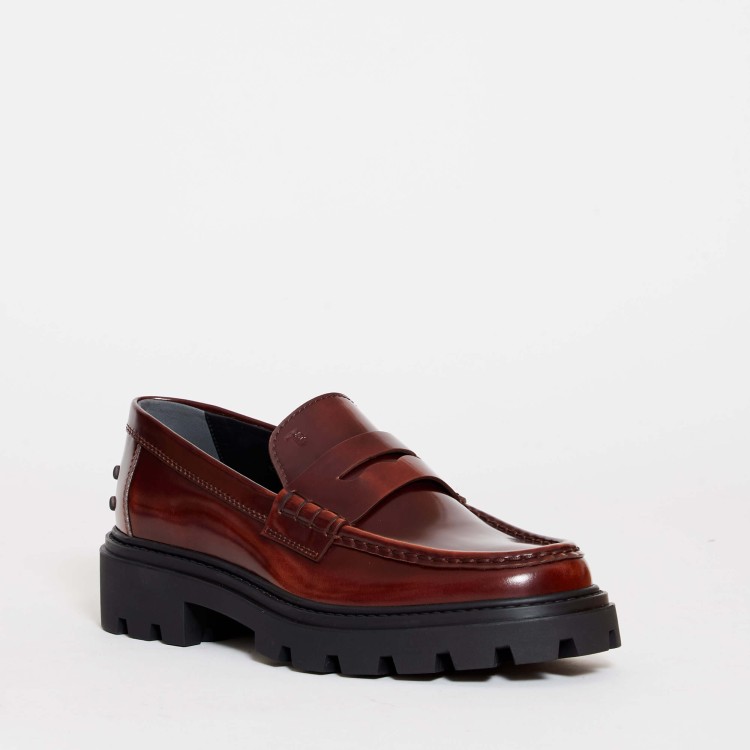 Tod's Brushed Leather Brown Loafer In Brown