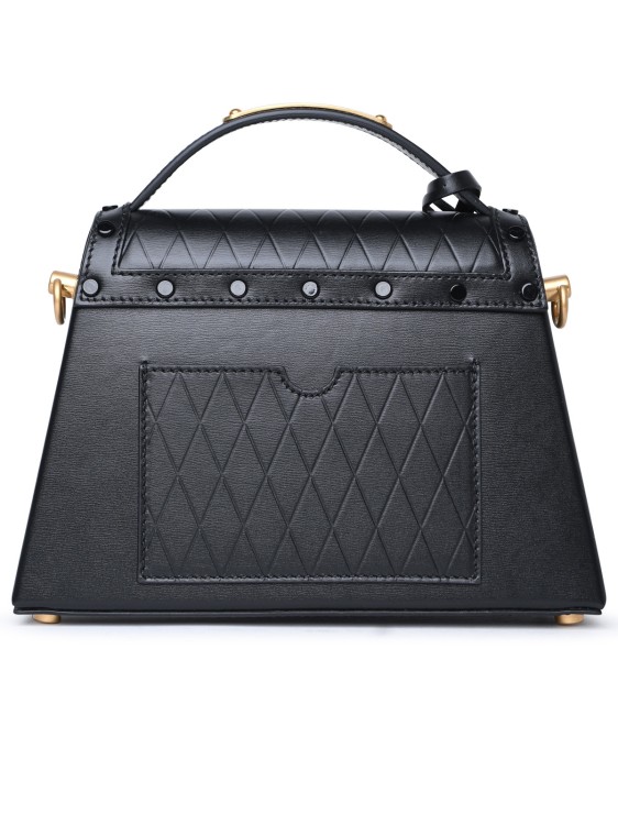 Shop Balmain B-buzz Dynasty' Black Leather Bag