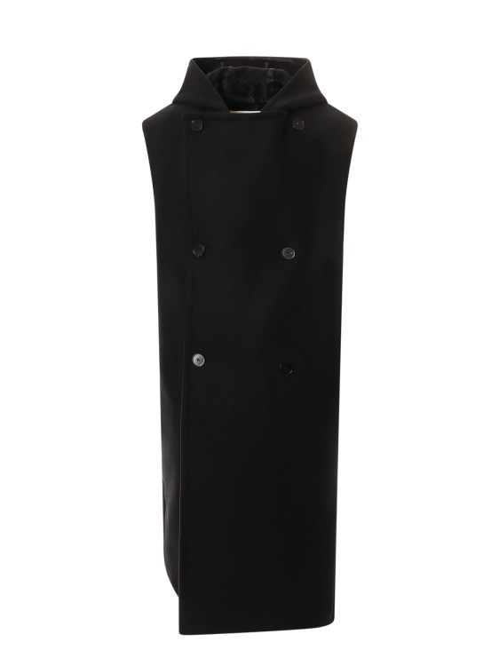 Jil Sander Wool Sleeveless Coat In Black