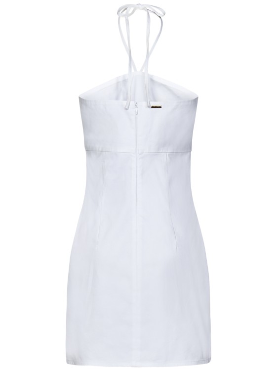 Shop Dsquared2 Strapless White Stretch Cotton Minidress