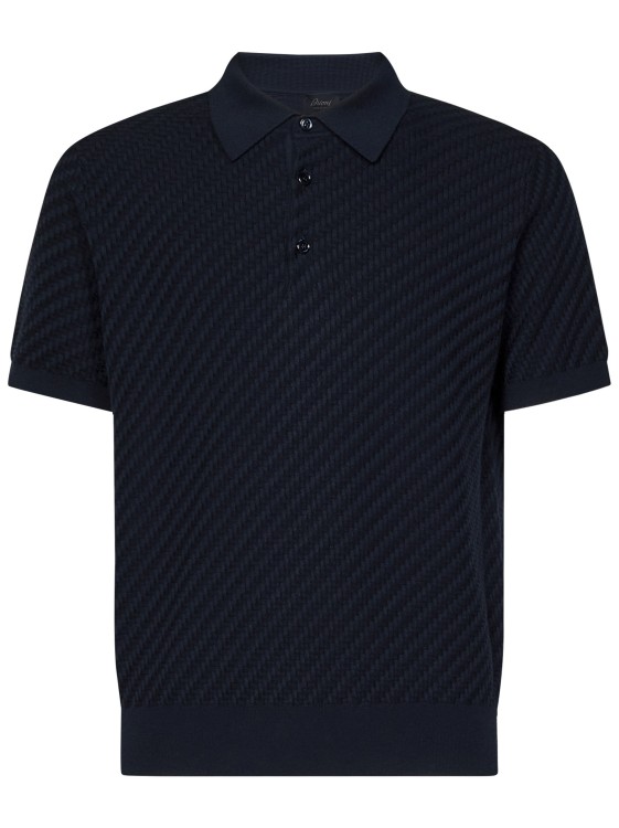 Shop Brioni Blue Polo Shirt In Cotton