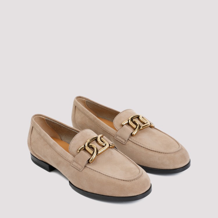 Shop Tod's Beige Cappuccino Suede Leather Loafer In Brown