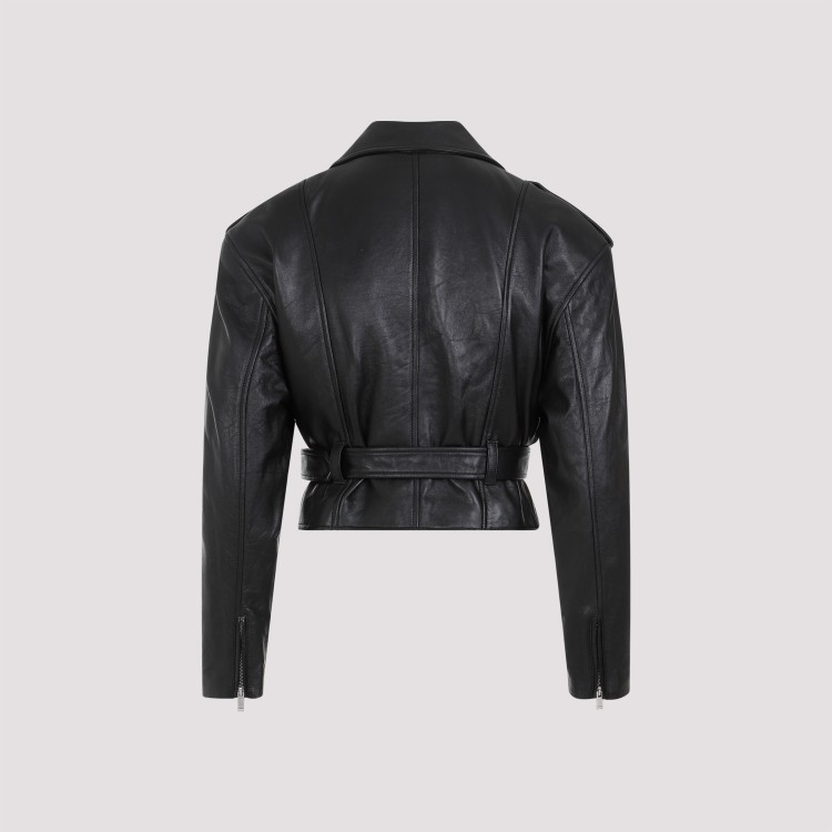 Shop Saint Laurent Black Lamb Leather Jacket