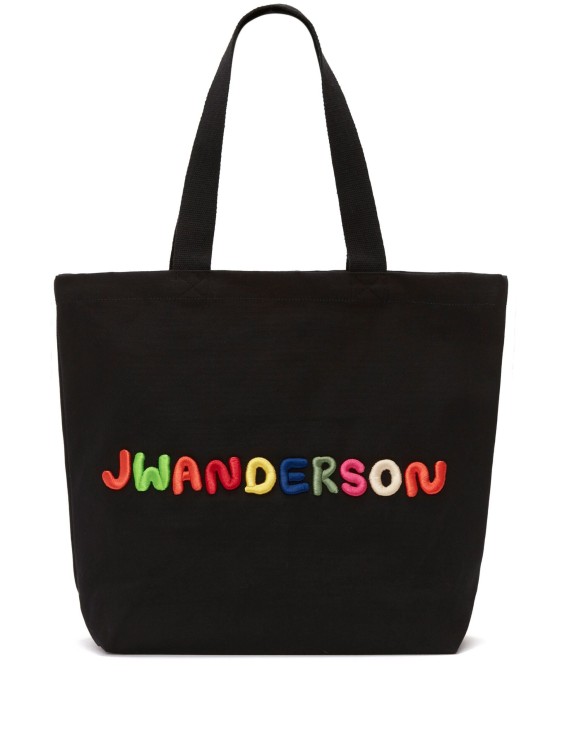 Shop Jw Anderson Black Canvas Tote Bag