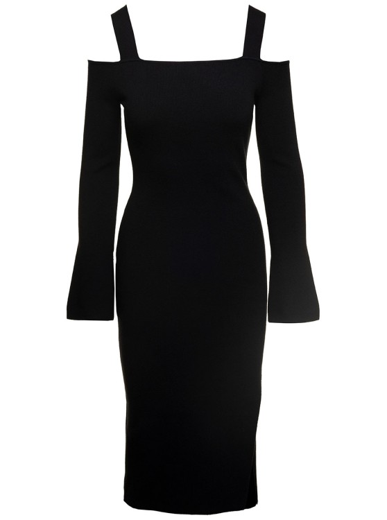 Shop Twinset Black Open Shoulder Midi Dress
