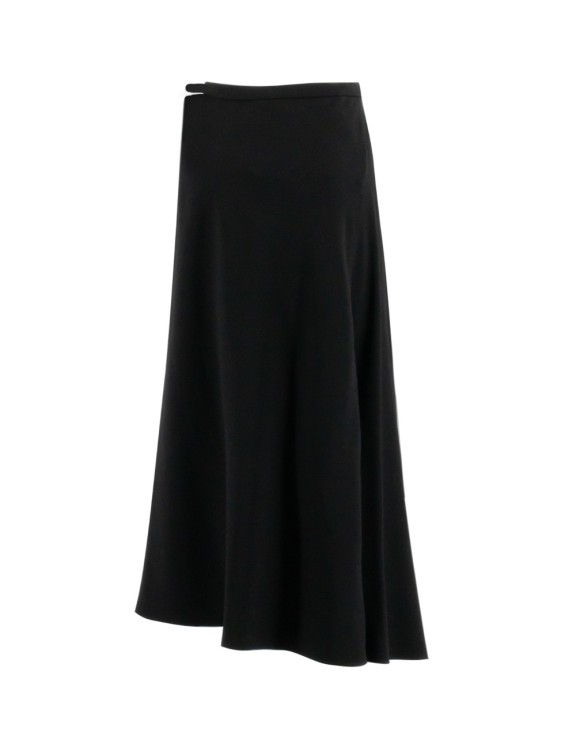Shop Aspesi Crepe Envers Satin Wrap Skirt In Black