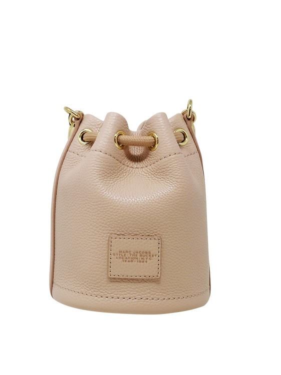 Shop Marc Jacobs Rose Leather The Micro Bucket Bag In Brown