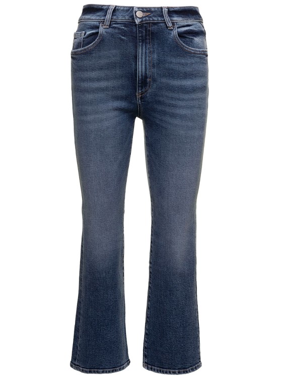 Shop Icon Denim Black High-waisted Slightly Flared Jeans In Cotton Denim In Blue
