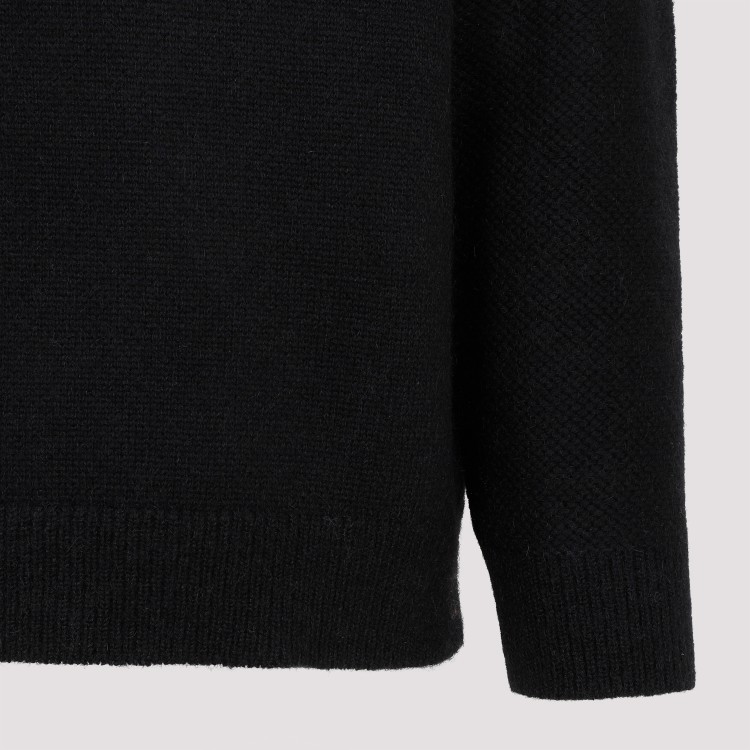 Shop Junya Watanabe Black Wool Sweater