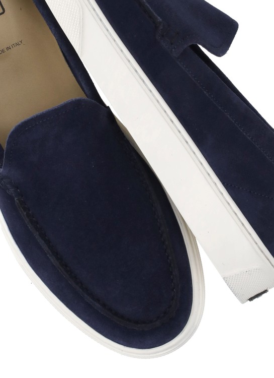 Shop Woolrich Suede Leather Loafers In Blue