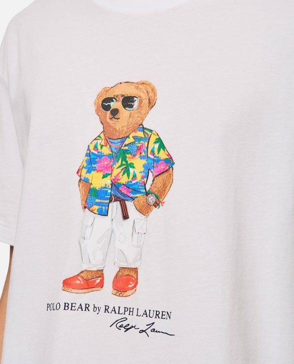 Shop Polo Ralph Lauren Bear Cotton T-shirt In White