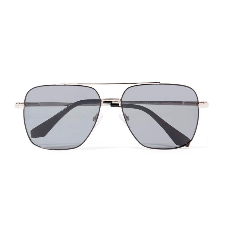 Roderer Harry Aviator Polarized Sunglasses - Silver & Black / Grey