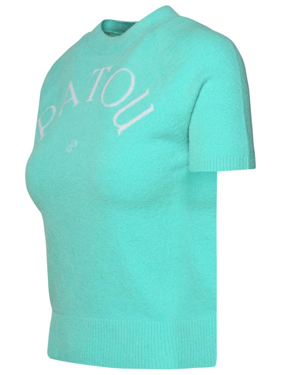 Shop Patou Teal Cotton Blend Sweater In Blue