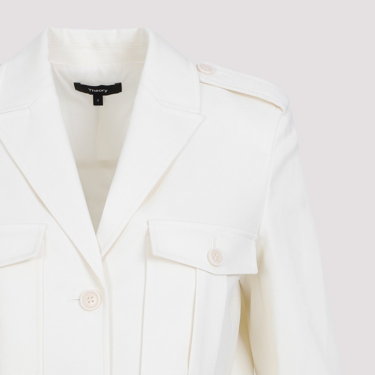 Theory Peak-lapeled Wool-blend Jacket In Neutrals