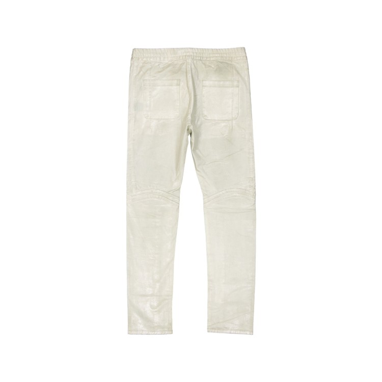 Shop Balmain Cotton Glitter Pants In White