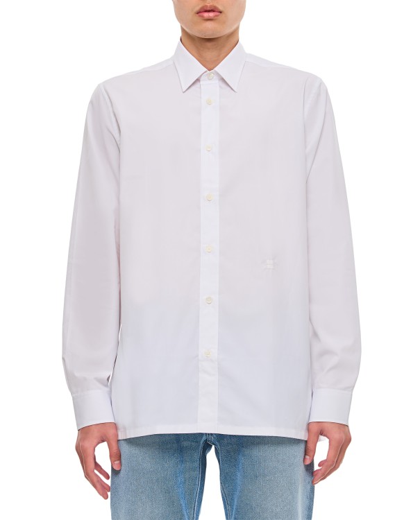 Shop Givenchy Cotton Long Sleeve Shirt In White
