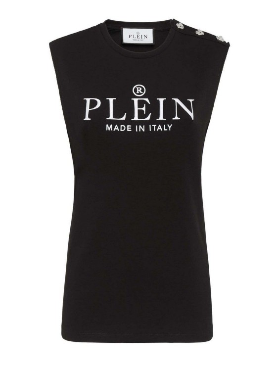 Philipp Plein Black Sleeveless Cotton Top