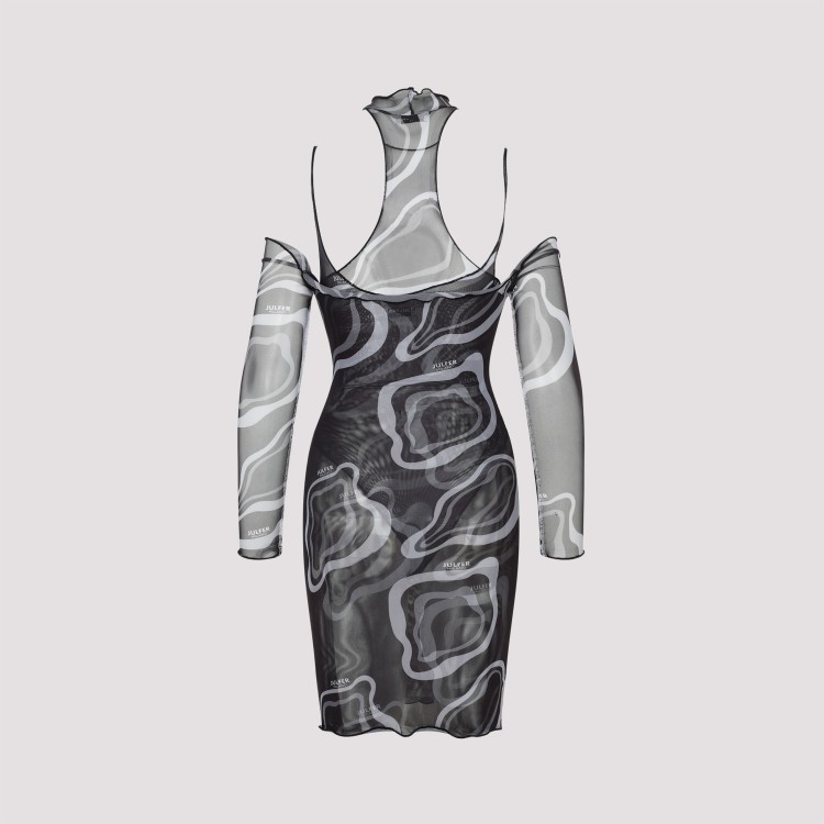 Shop Julfer Janet Black Polyester Mini Dress